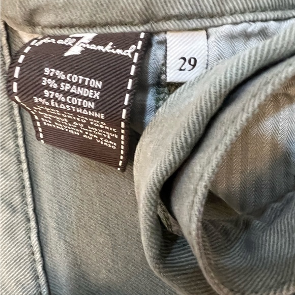 7 FOR ALL MANKIND High Waisted Skinny Jeans with waist strap - Green Size 29 - Picture 3 of 6